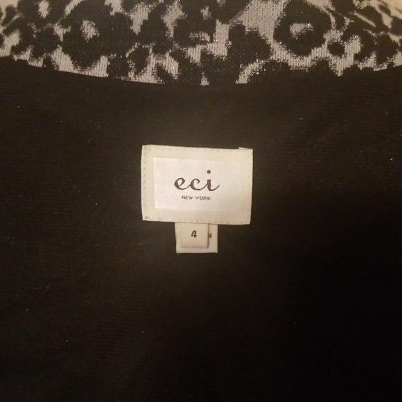 ECI New York Cheetah Pattern Metalic Blazer Size 4 - Picture 6 of 6